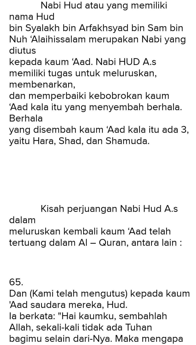 Sebutkan Sifat Terpuji Nabi Idris