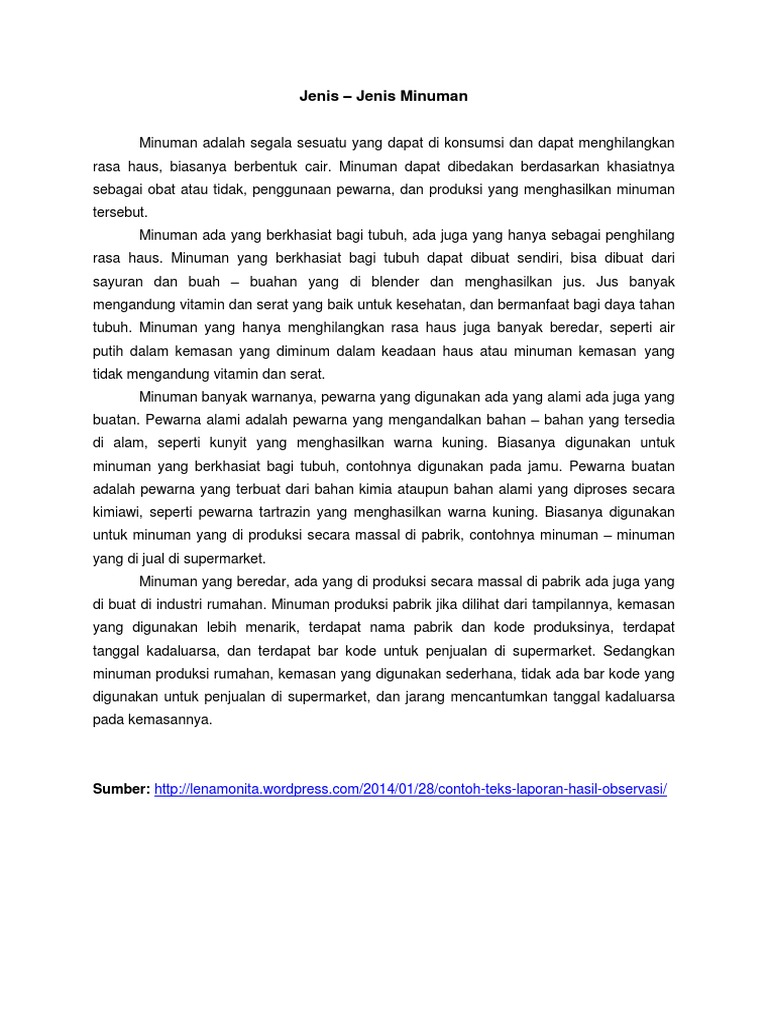 Contoh Teks Laporan Hasil Observasi Tentang Sampah